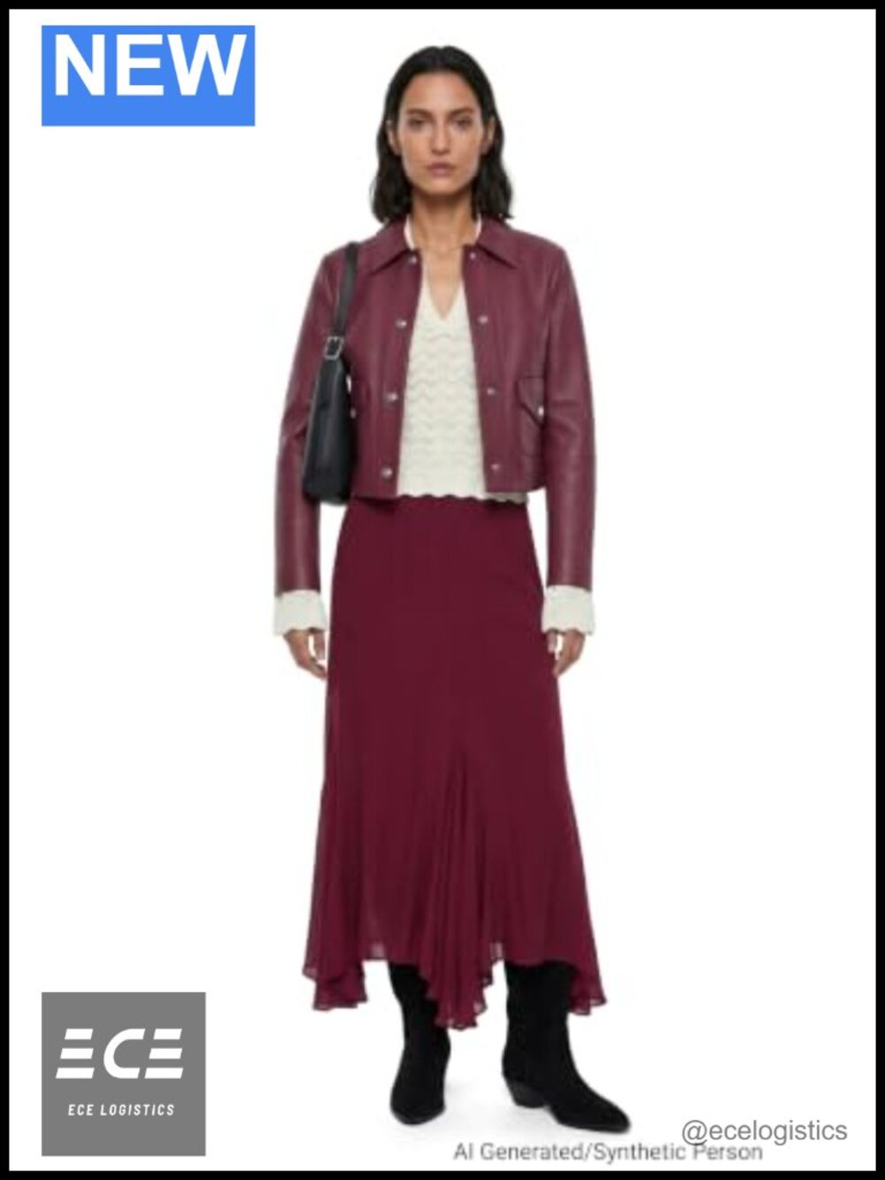 Leather Structured Jacket Button Closure Tulip Sleeve Fall Outerwear